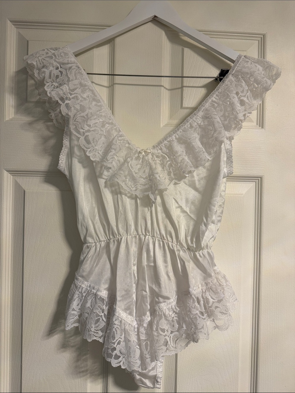 White Lace boudoir Ruffle romper